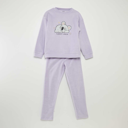 Pyjama long en polaire - 2 pi ces BLEU