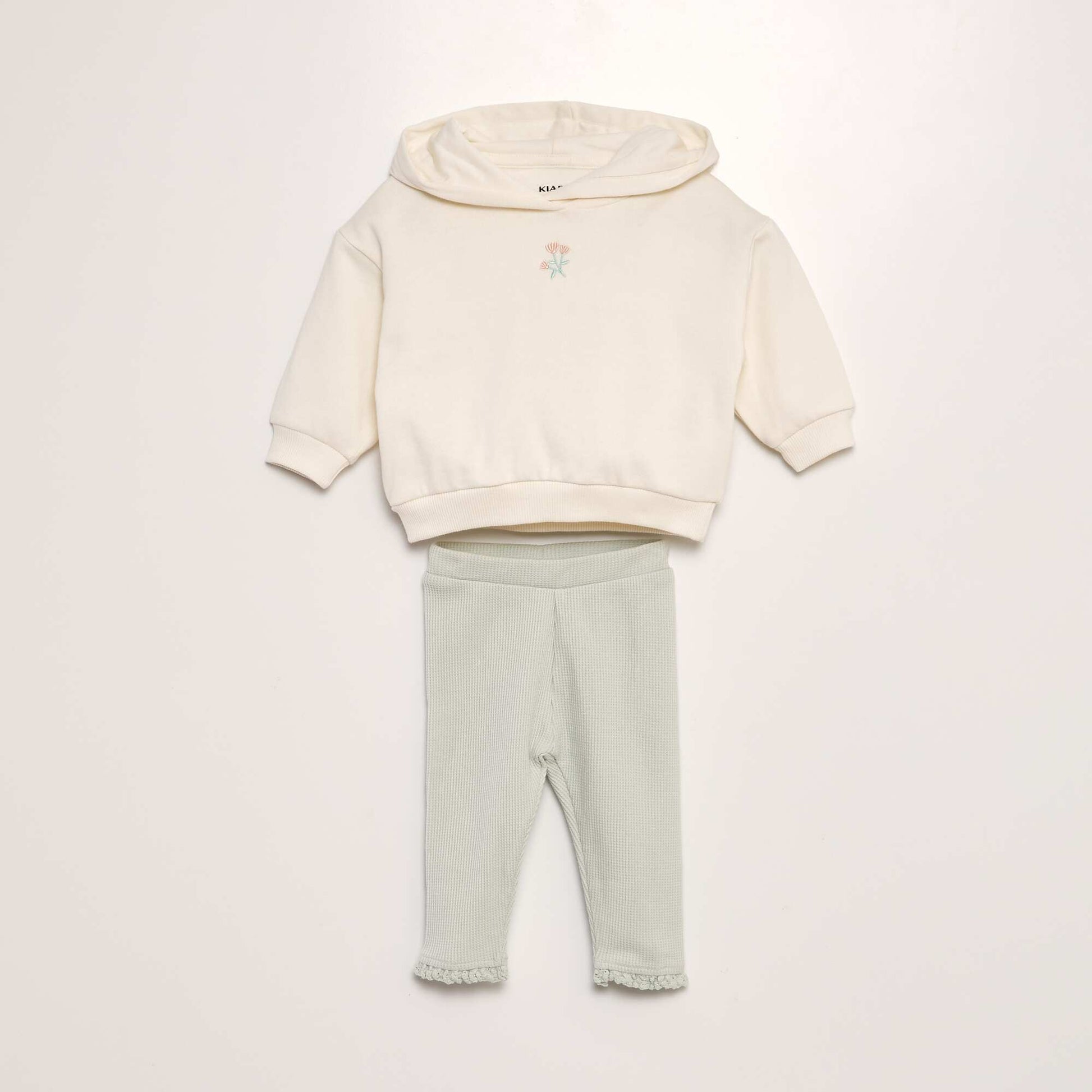 Ensemble sweat + legging gaufr - 2 pi ces Vert