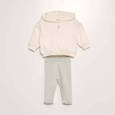 Ensemble sweat + legging gaufr - 2 pi ces Vert