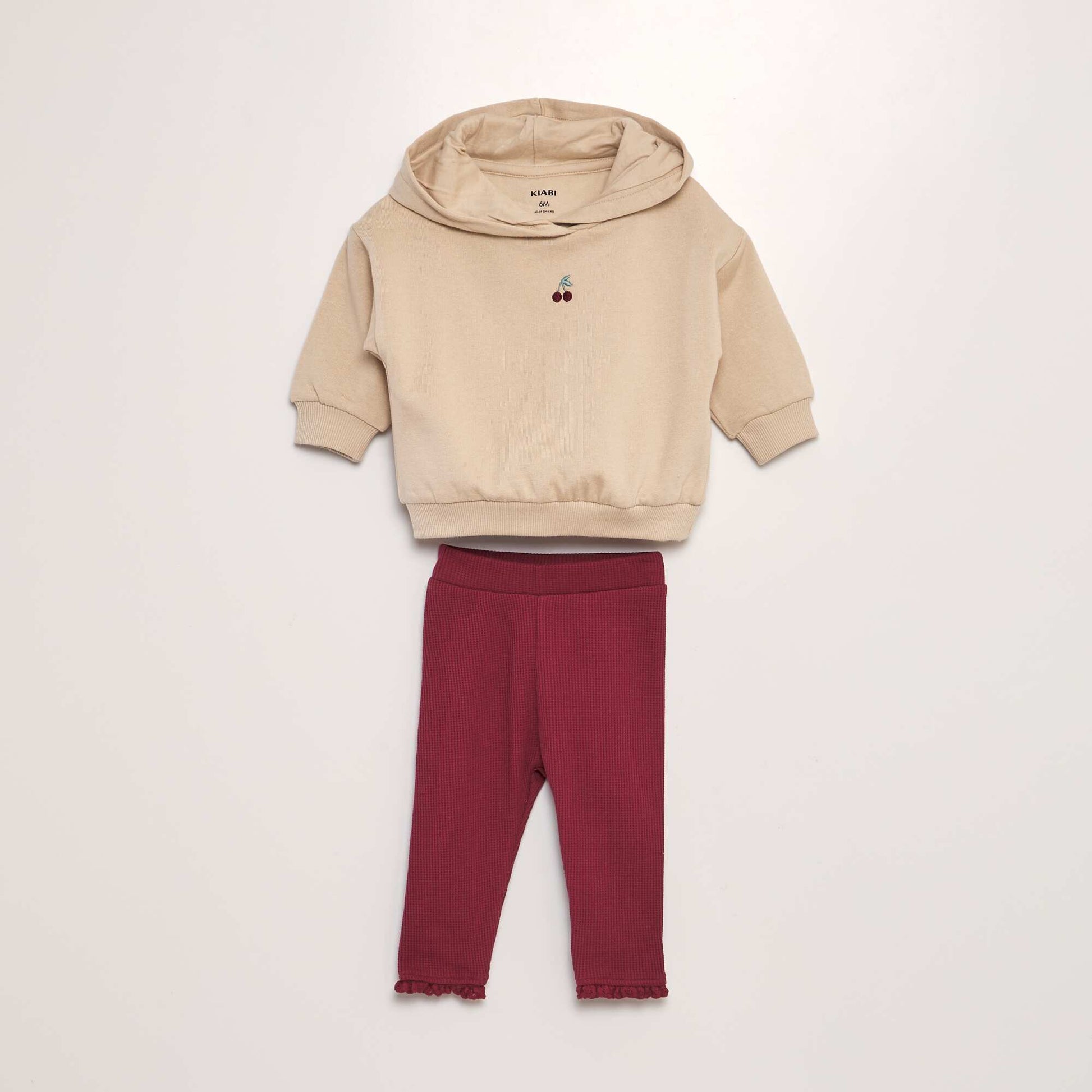 Ensemble sweat + legging gaufr - 2 pi ces Rouge