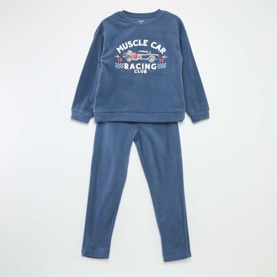 Ensemble pyjama en polaire - 2 pi ces Bleu