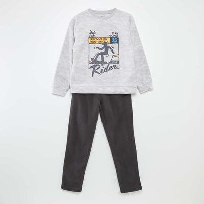 Ensemble pyjama en polaire - 2 pi ces Gris