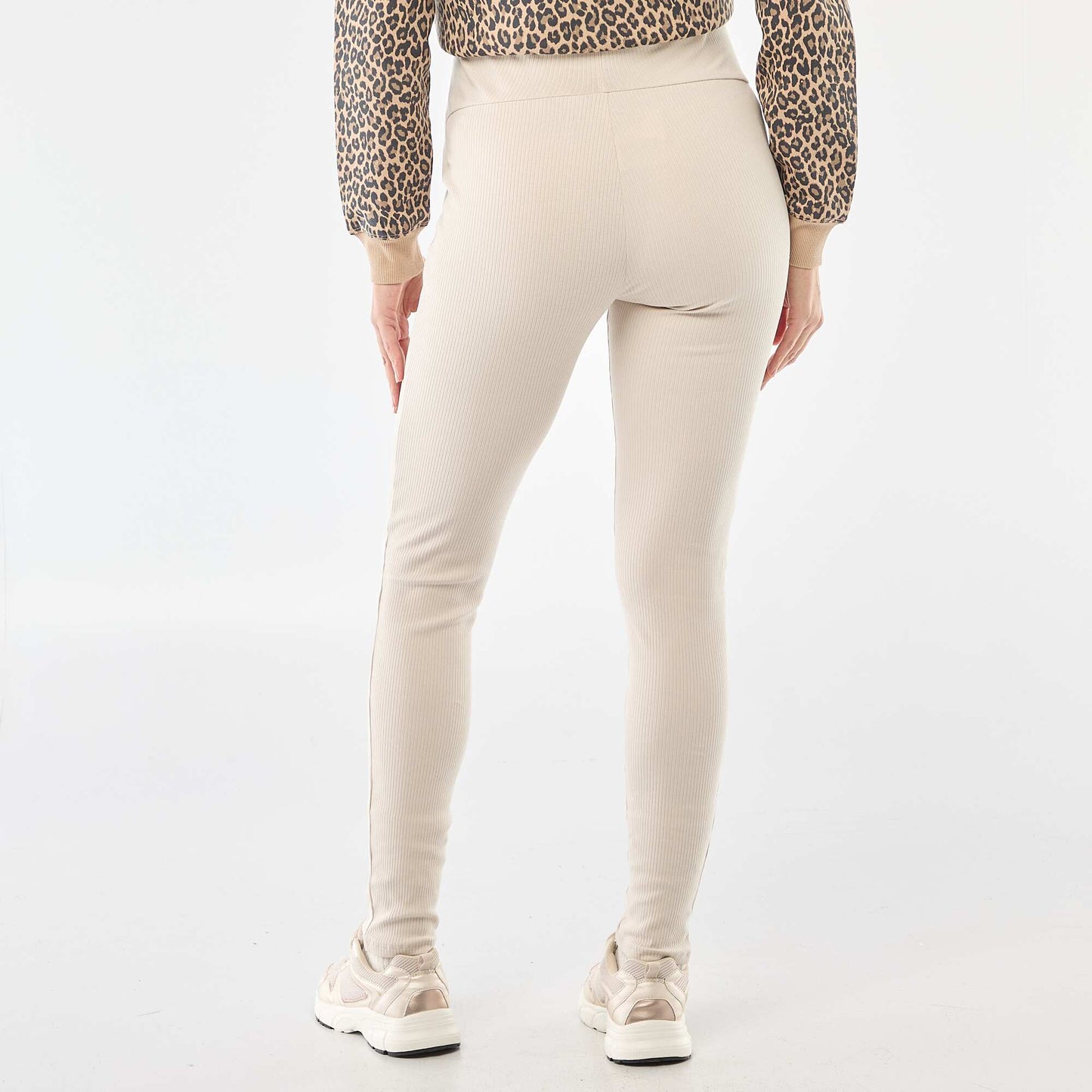 Legging côtelé de maternité GRIS