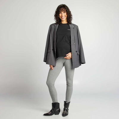 Legging côtelé de maternité GRIS