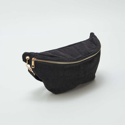 Sac banane en velours c tel Noir