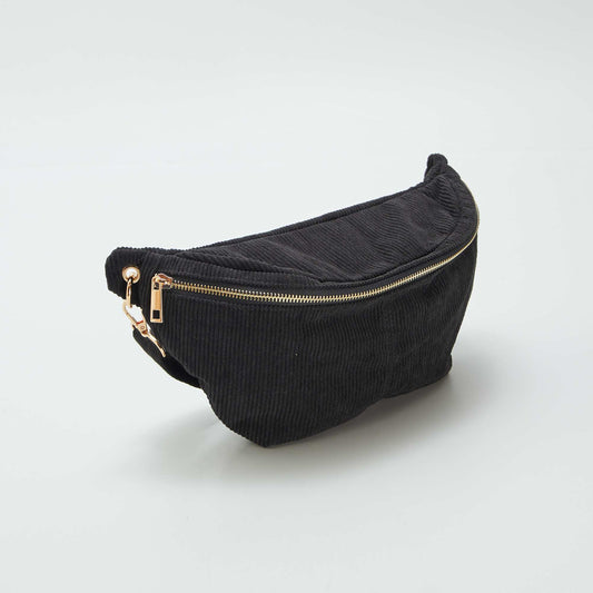 Sac banane en velours c tel  Noir