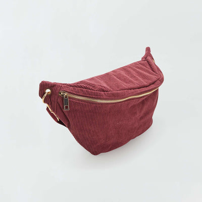 Sac banane en velours c tel Bordeaux