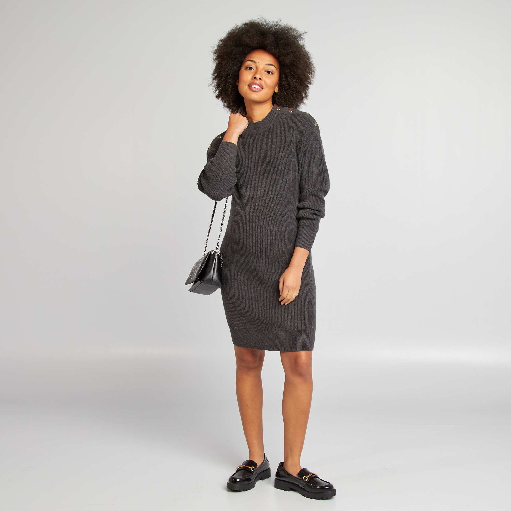Robe pull grossesse GRIS