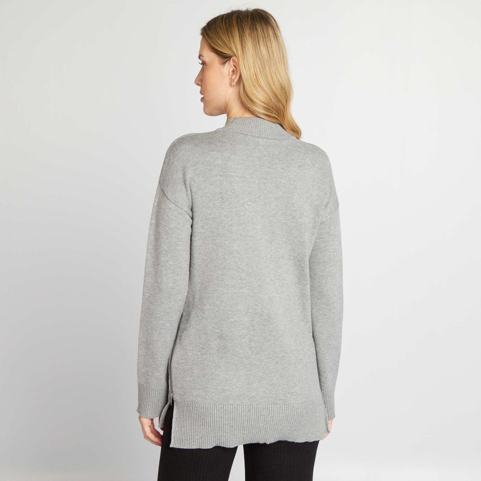 Pull oversize d'allaitement Gris