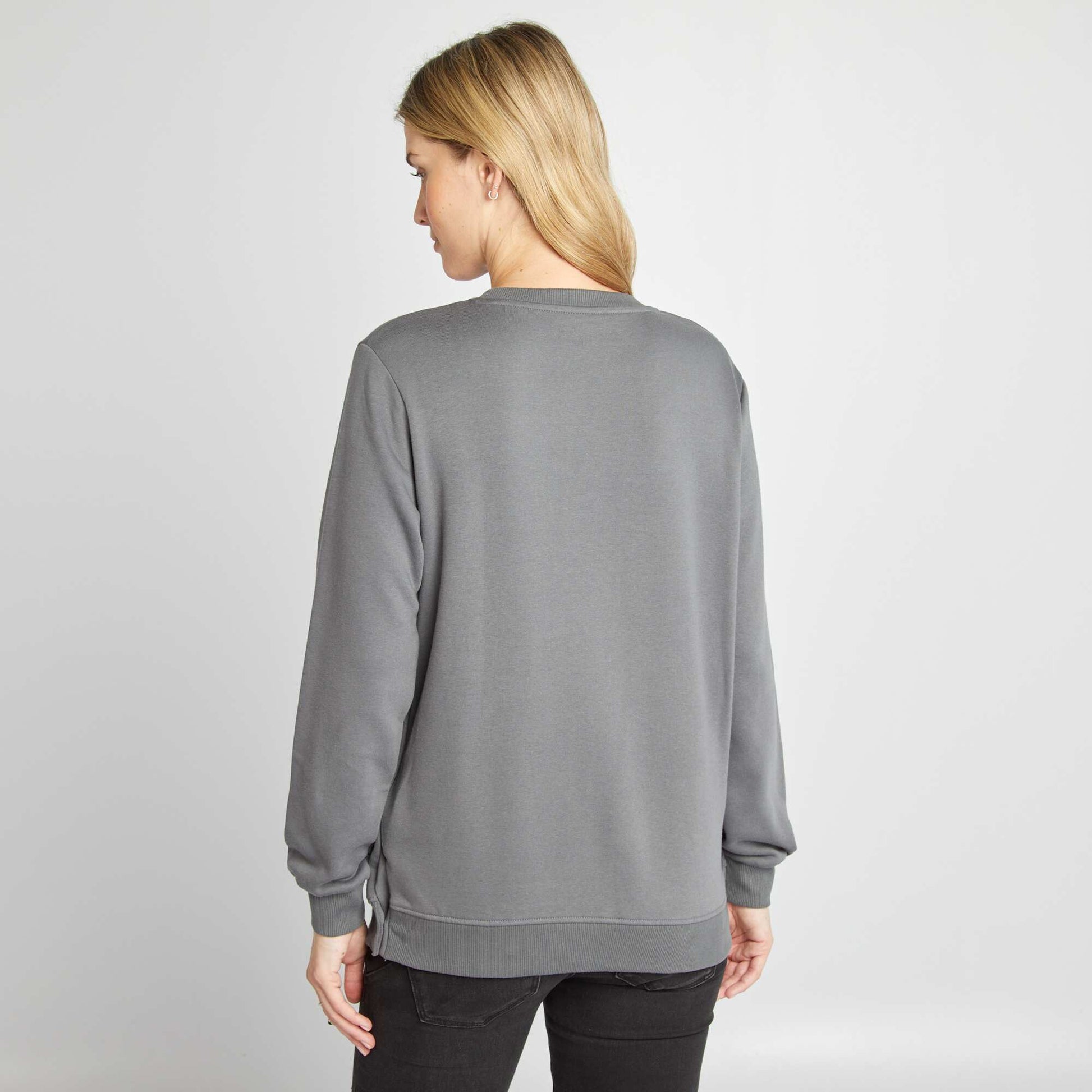 Sweat allaitement avec ouverture pressions Gris
