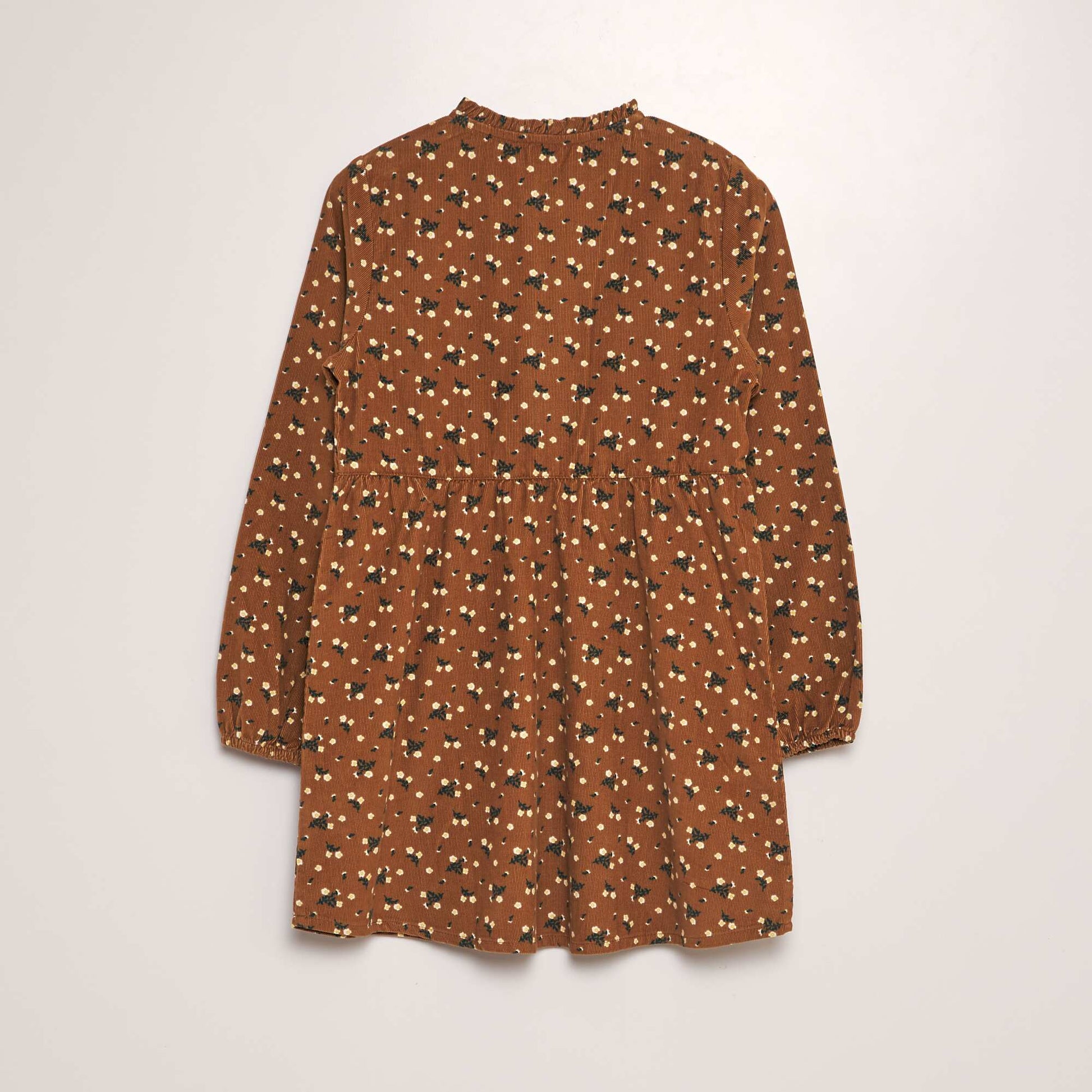 Robe fleurie en velours Marron