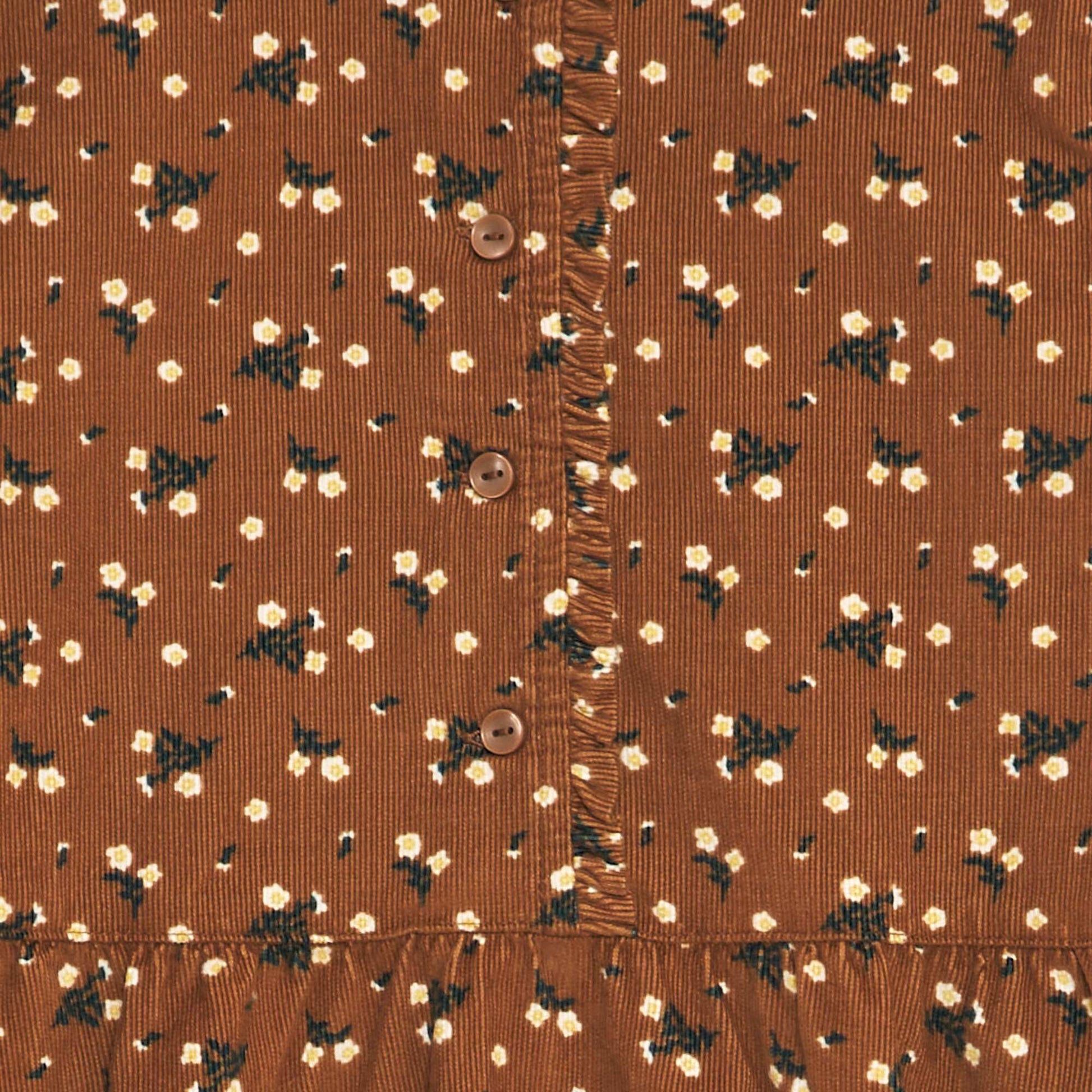 Robe fleurie en velours Marron
