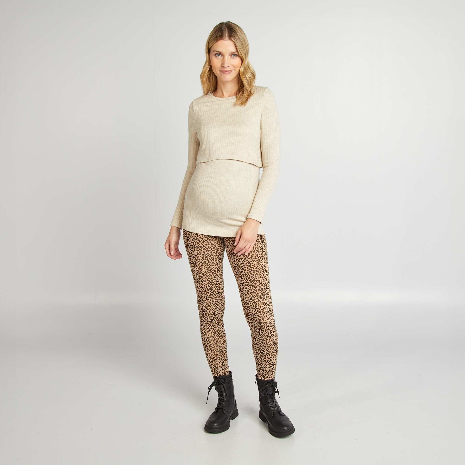 Tee-shirt c tel d'allaitement Beige