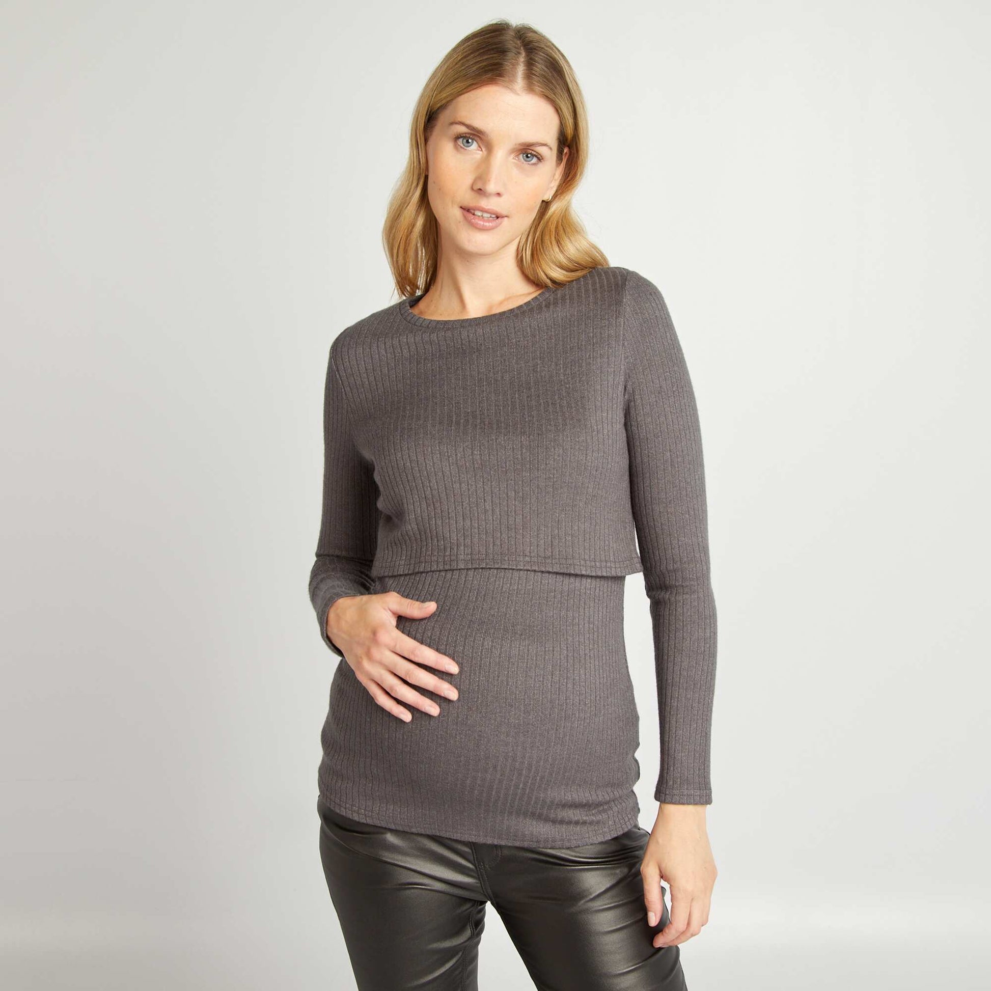 Tee-shirt c tel d'allaitement Gris