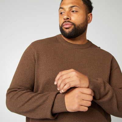 Pull en maille col rond MARRON