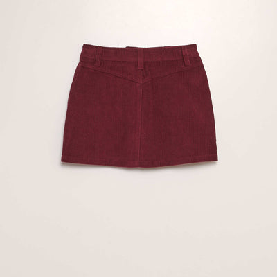 Jupe droite c tel avec boutons Rouge
