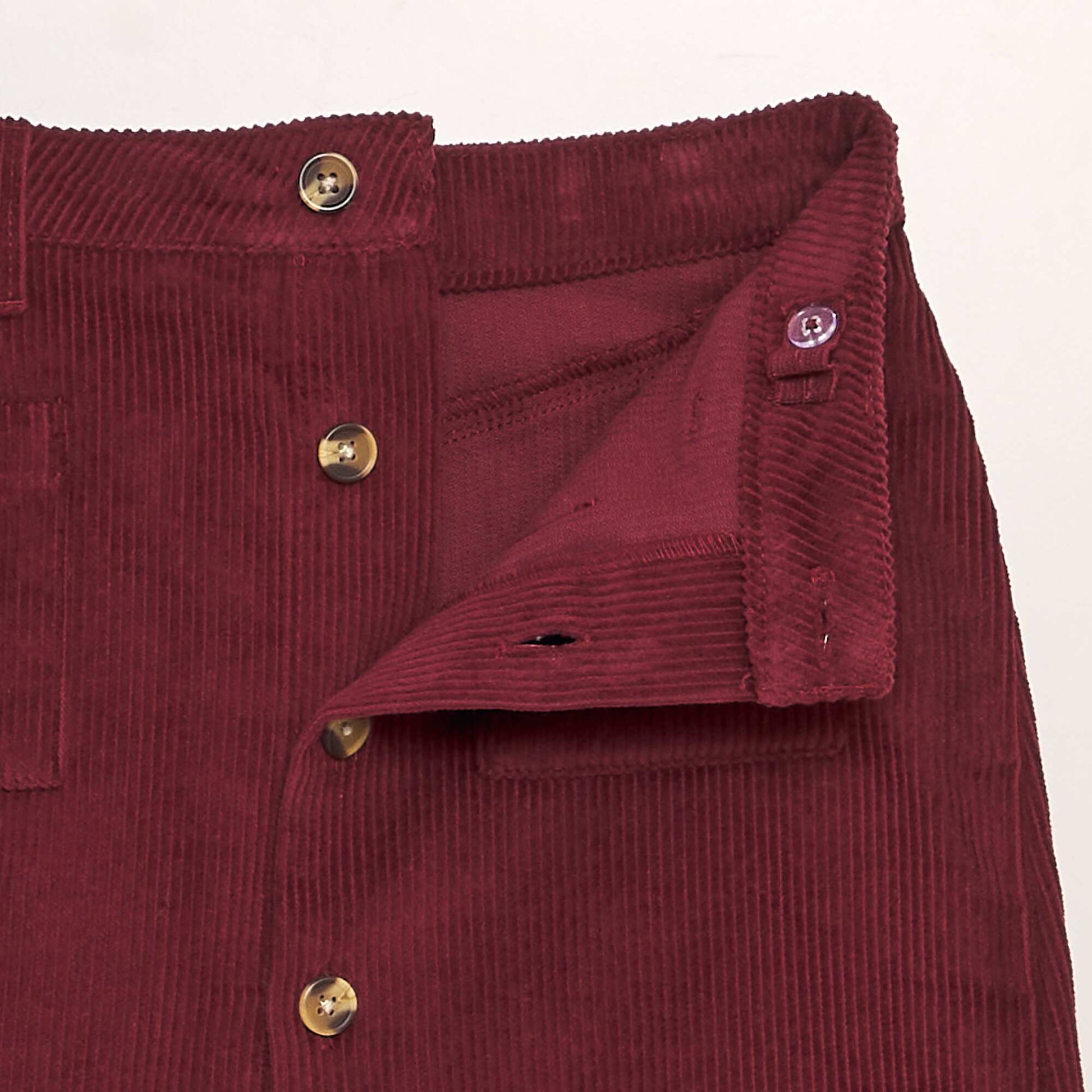Jupe droite c tel avec boutons Rouge
