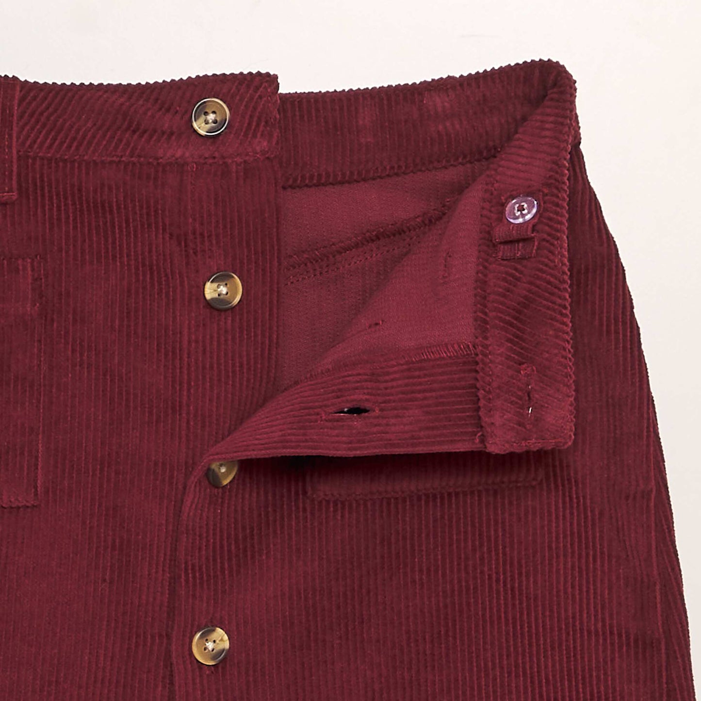 Jupe droite c tel avec boutons Rouge