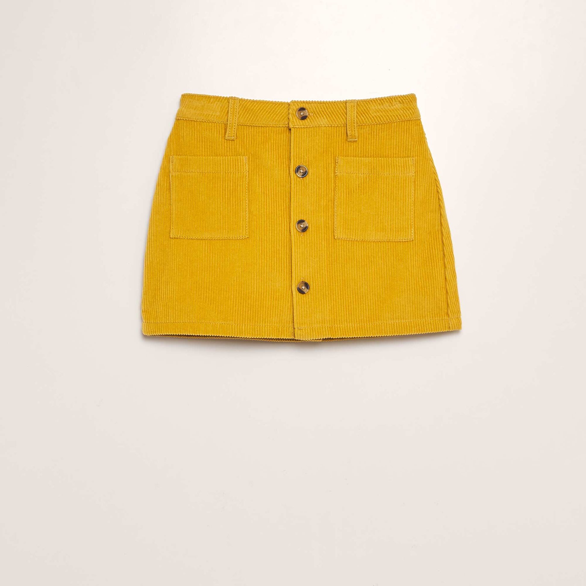 Jupe droite c tel avec boutons Jaune