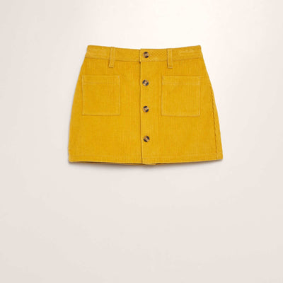 Jupe droite c tel avec boutons Jaune