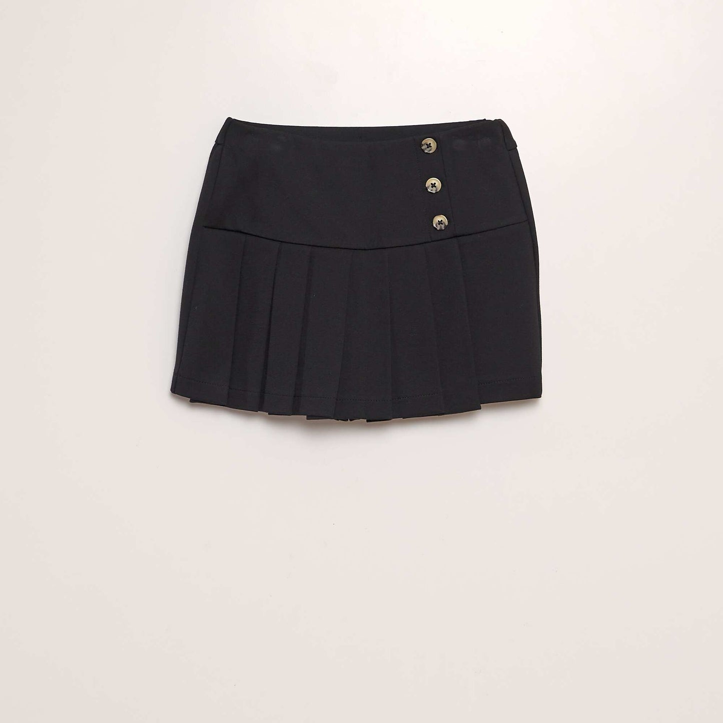 Jupe short pliss e en jersey noir