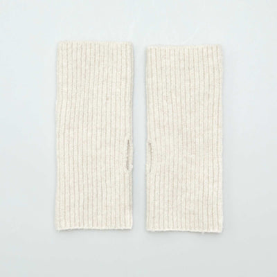 Mitaines manchettes en maille Blanc