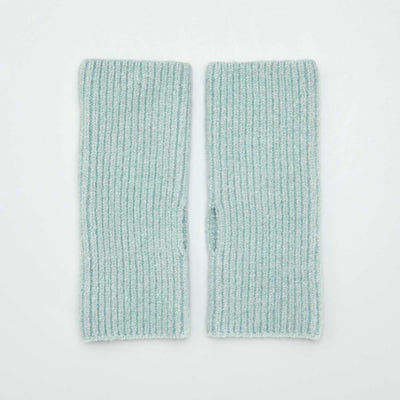 Mitaines manchettes en maille Vert