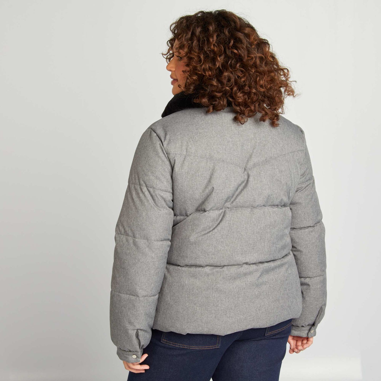 Doudoune matelass e doubl e polaire Gris