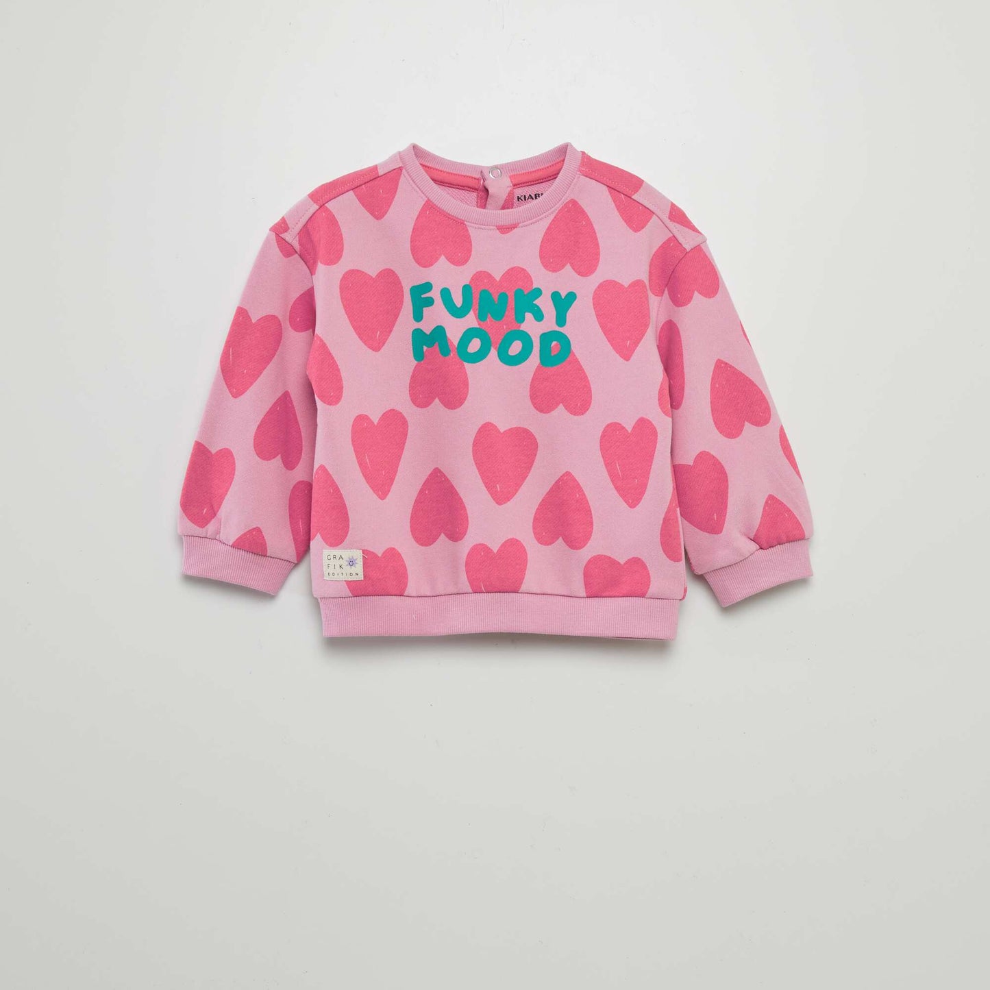 Sweat en molleton imprim  - Grafik Edition Rose