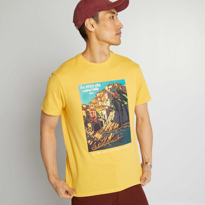 T-shirt en coton imprim jaune