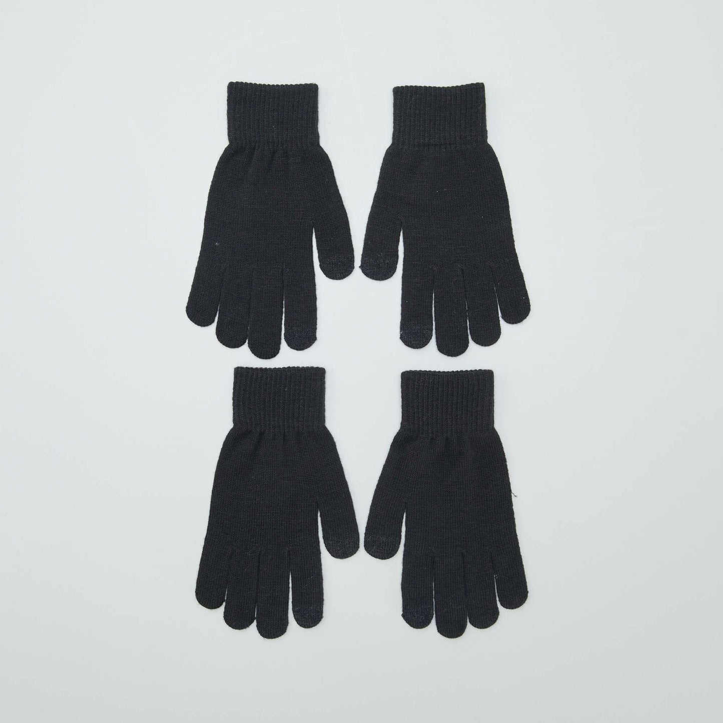 Lot de 2 paires de gants Noir