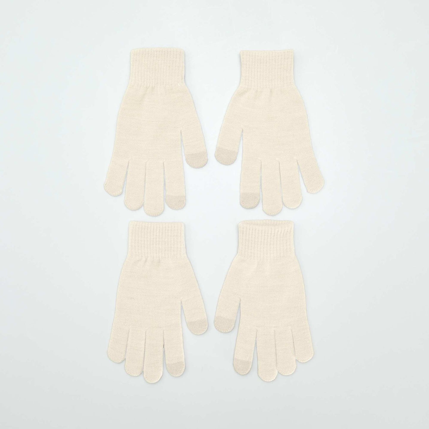 Lot de 2 paires de gants Beige