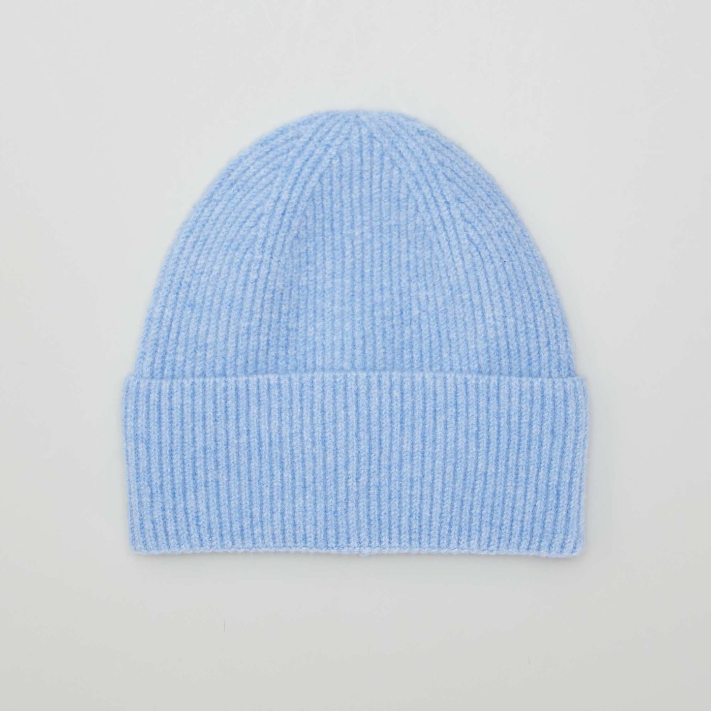 Bonnet avec revers en maille Bleu