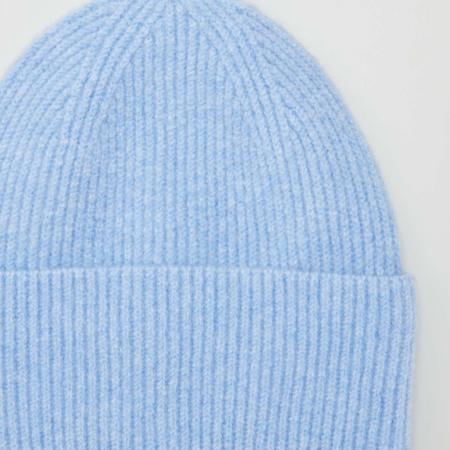 Bonnet avec revers en maille Bleu