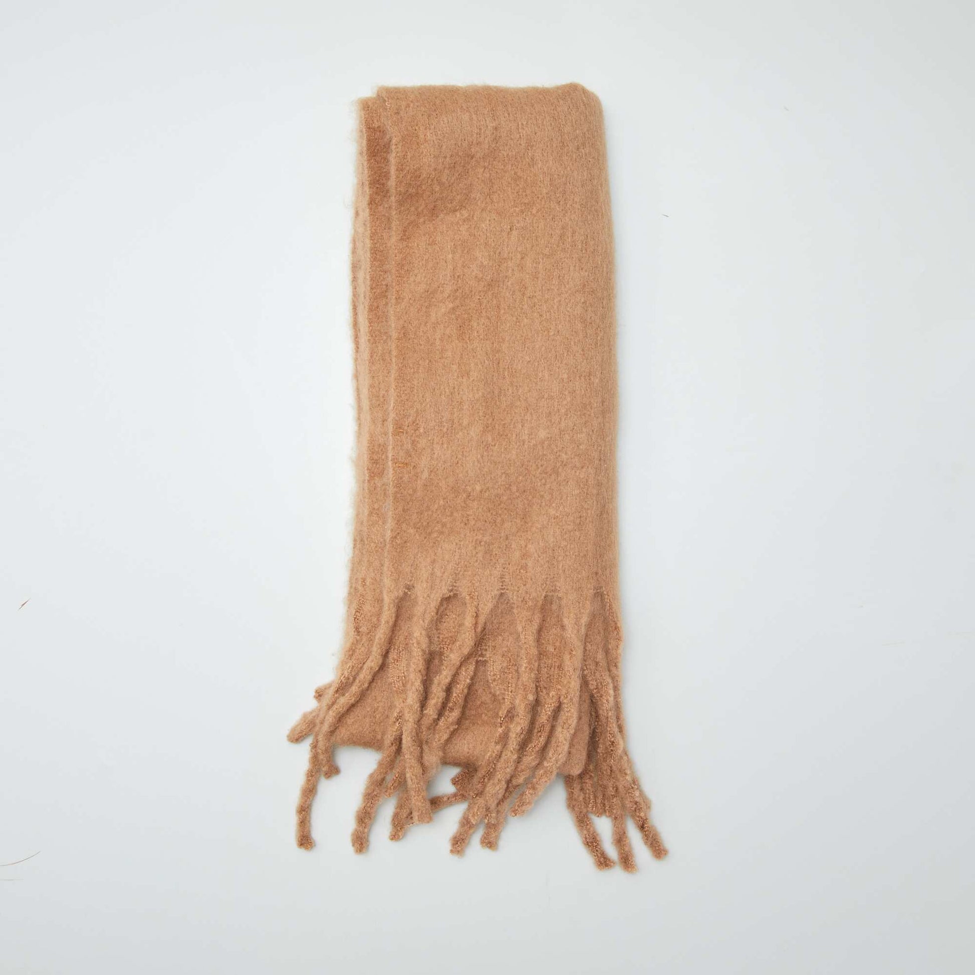 Echarpe à franges Marron