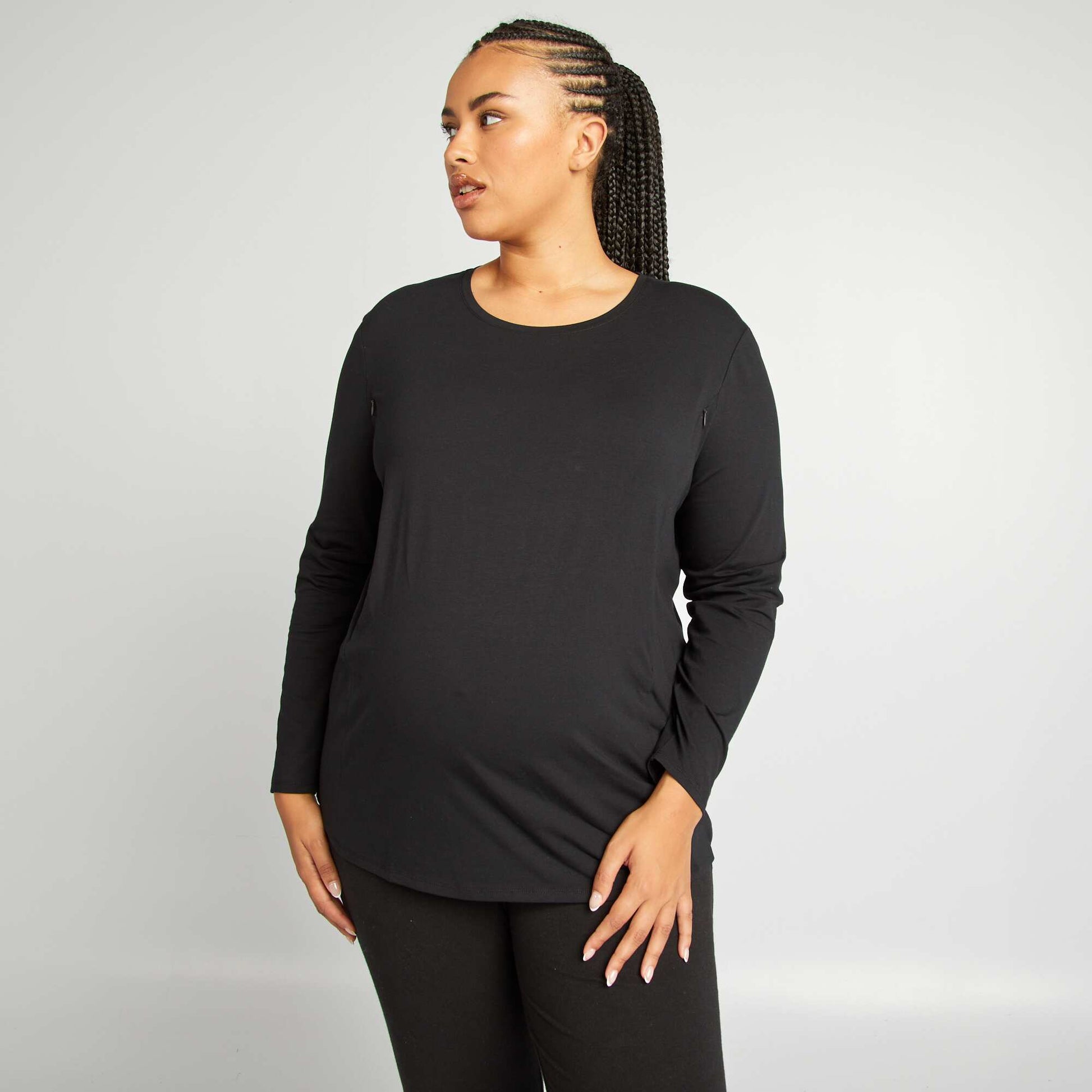T-shirt d'allaitement en jersey NOIR