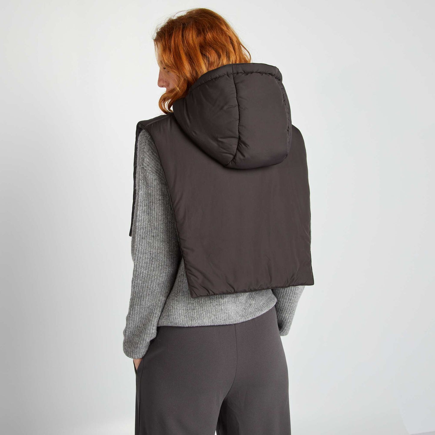 Doudoune plastron capuche Noir
