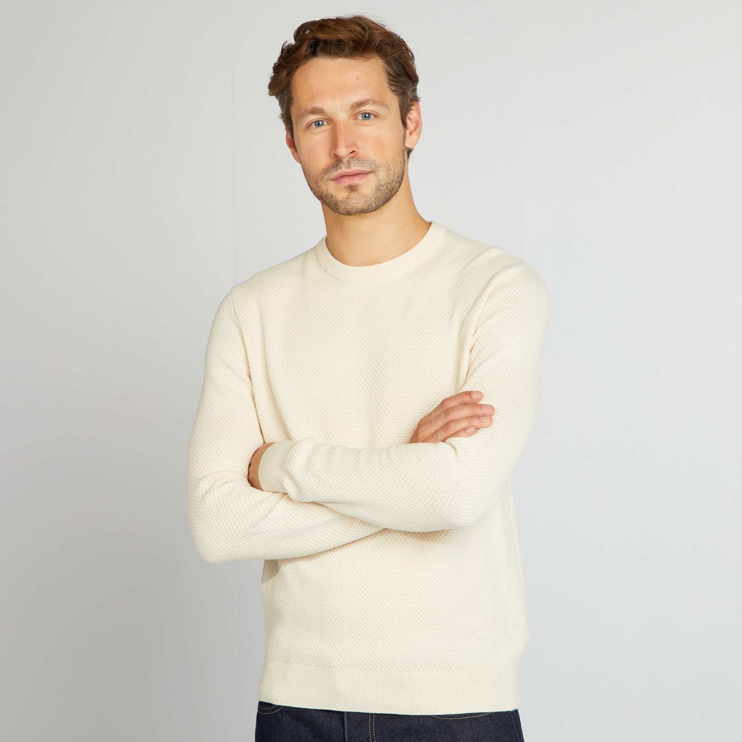 Pull en maille fantaisie Blanc