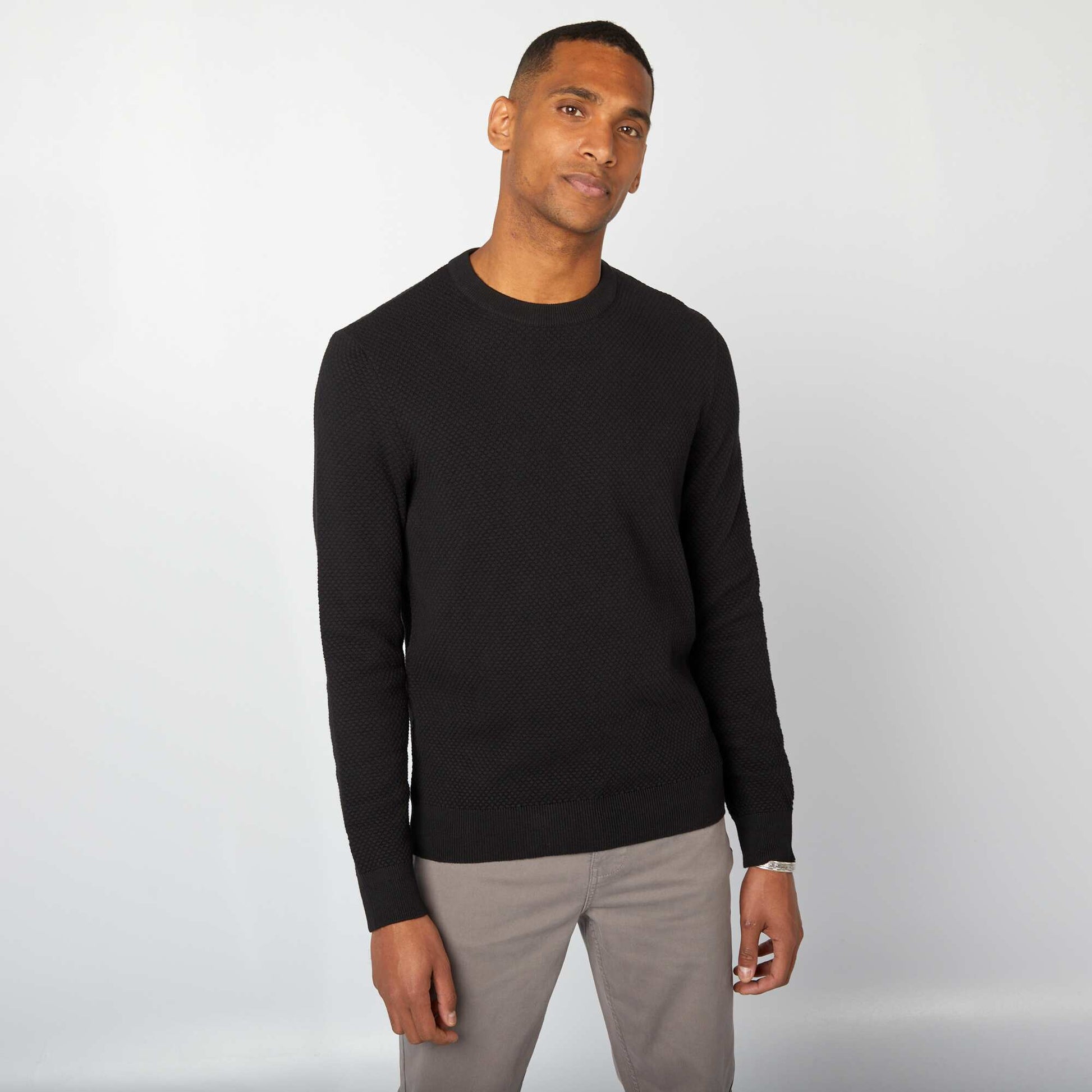 Pull en maille fantaisie NOIR