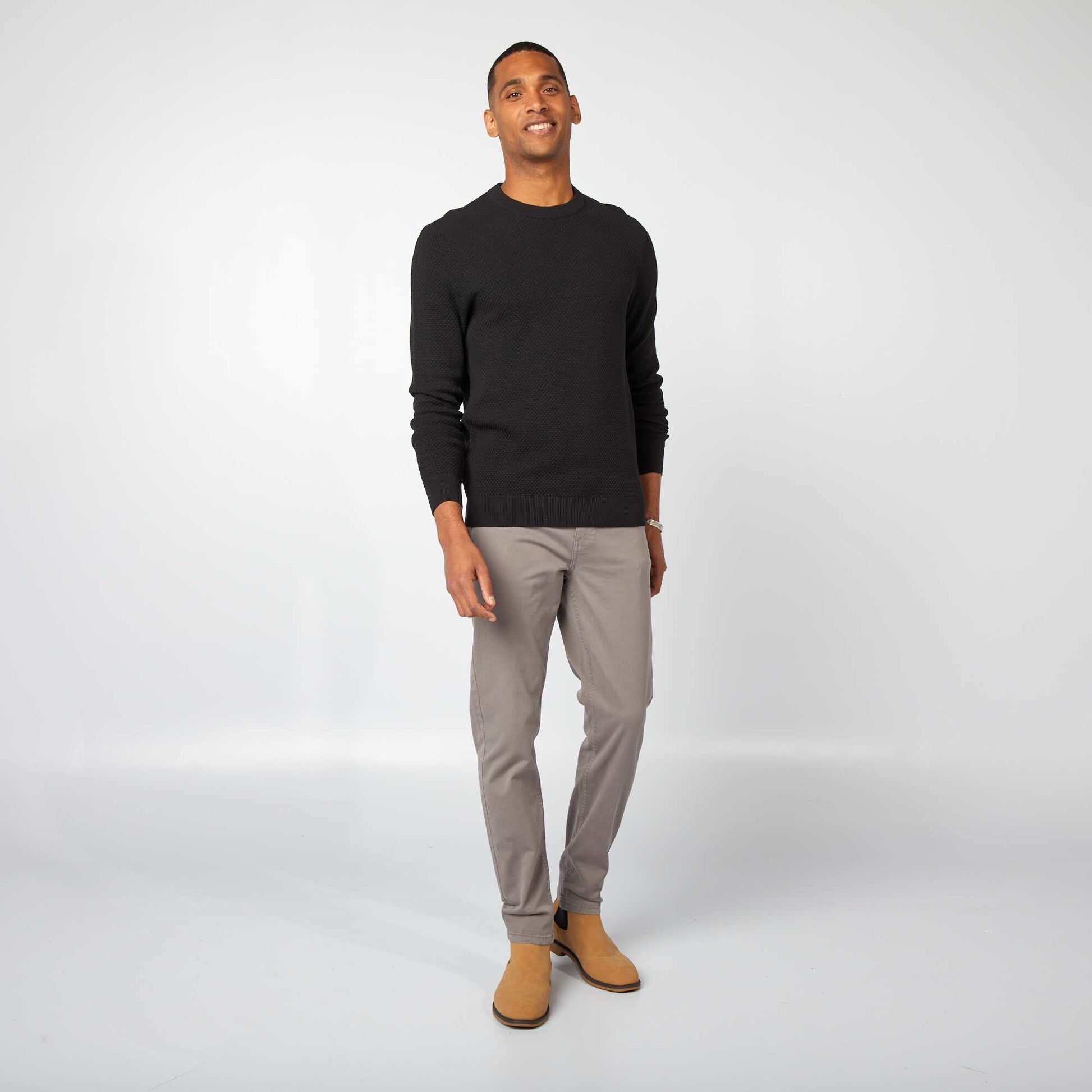 Pull en maille fantaisie NOIR