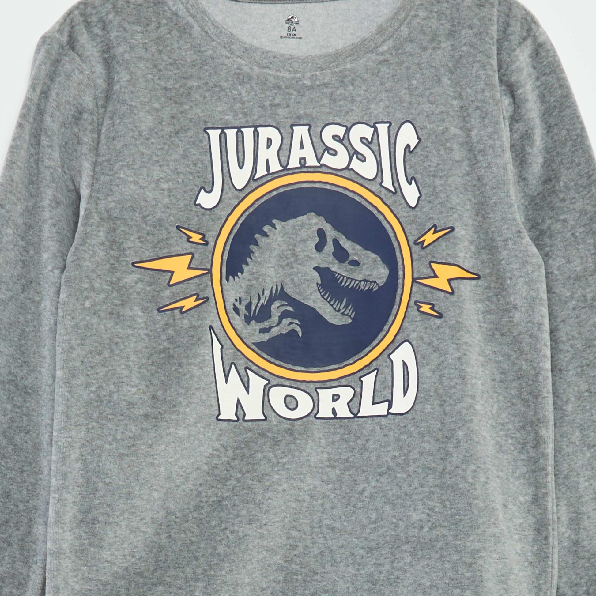 Pyjama en velours 'Jurassic World' - 2 pi ces Gris