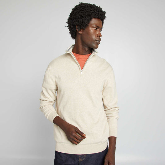 Pull col camionneur Beige