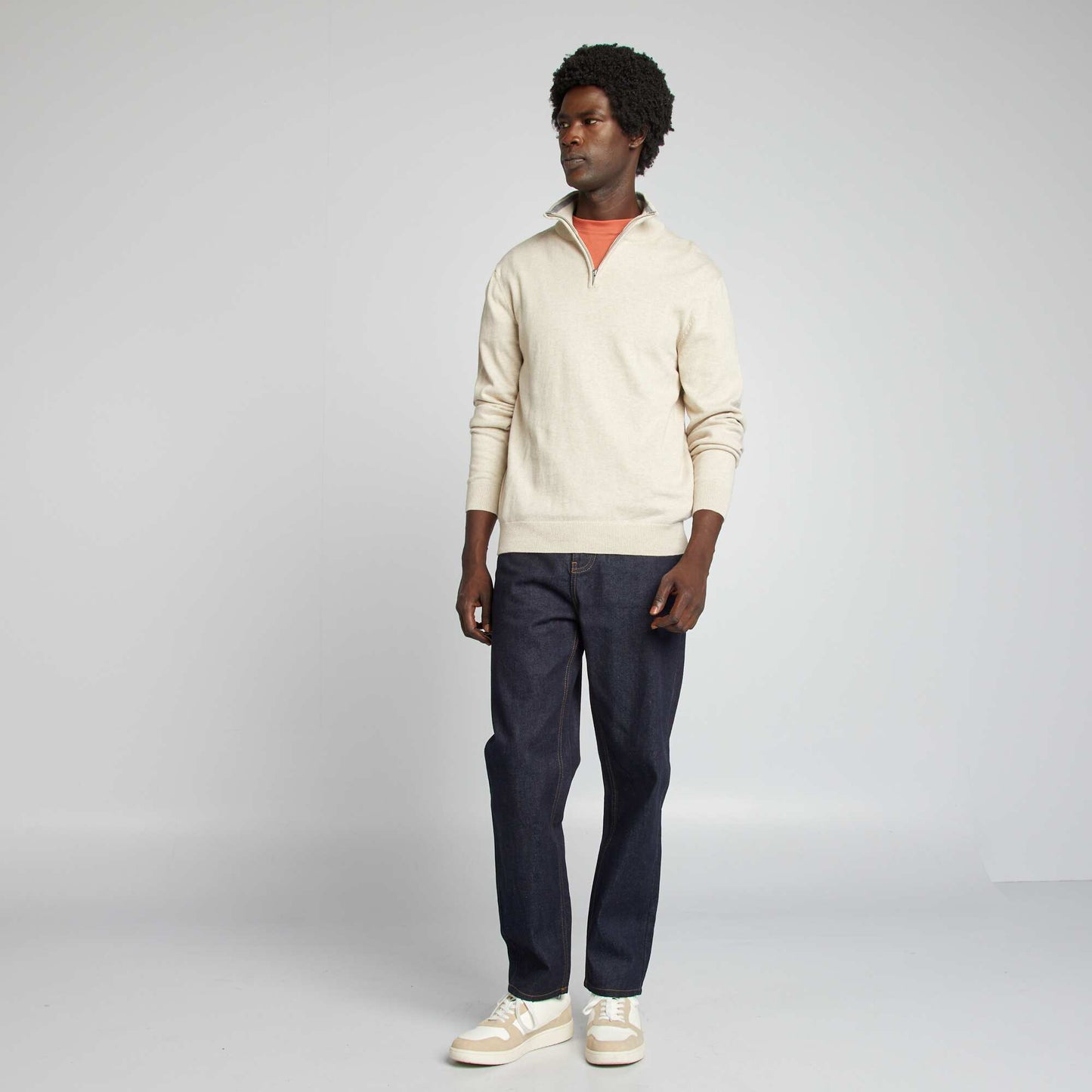 Pull col camionneur Beige