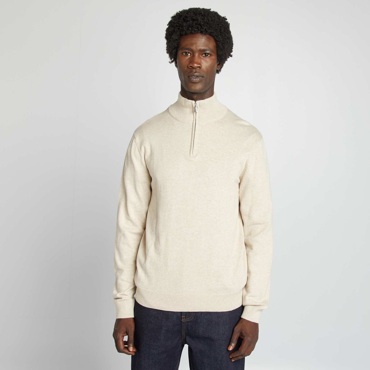 Pull col camionneur Beige
