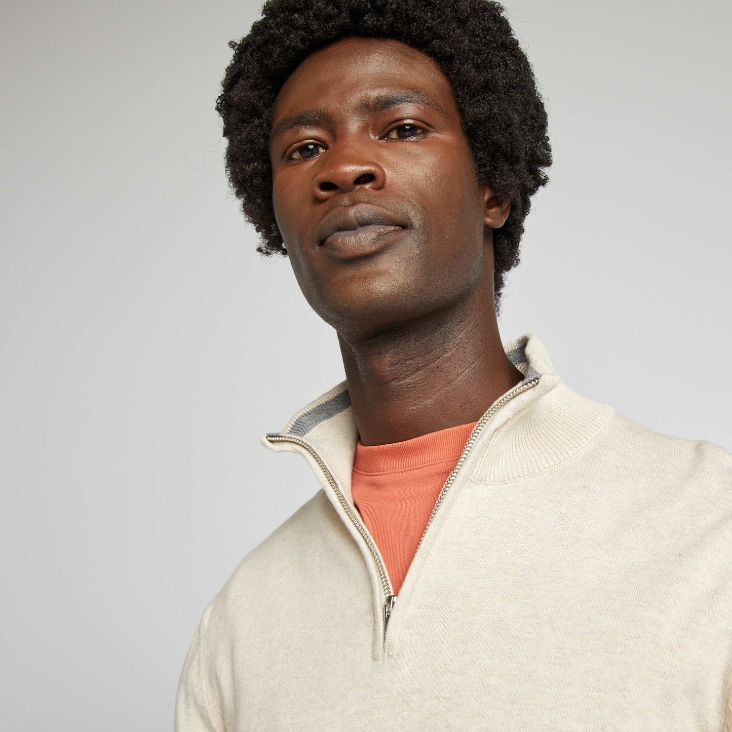 Pull col camionneur Beige