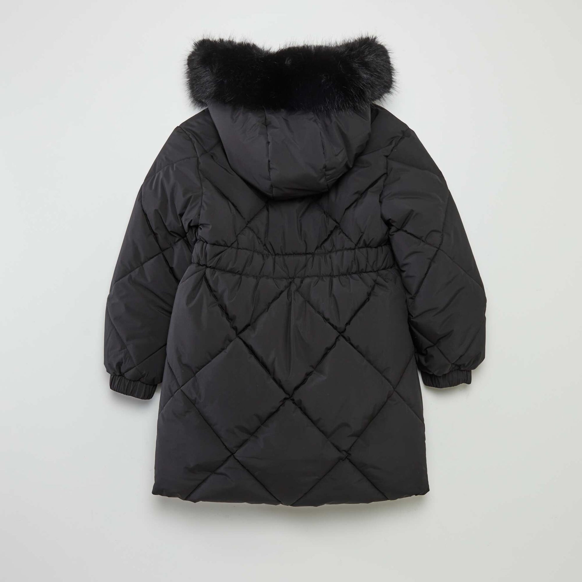 Doudoune longue doubl e polaire noir