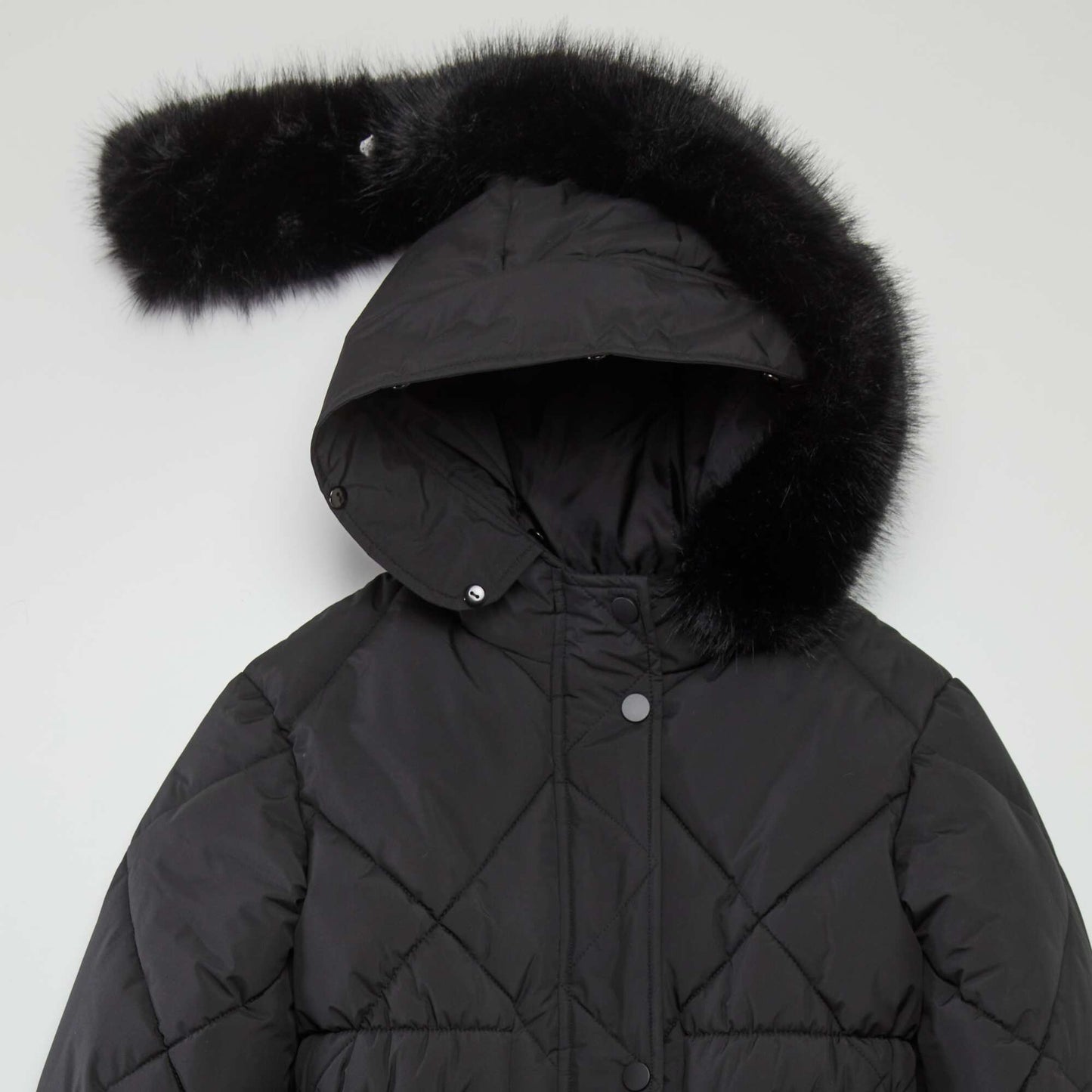 Doudoune longue doubl e polaire noir