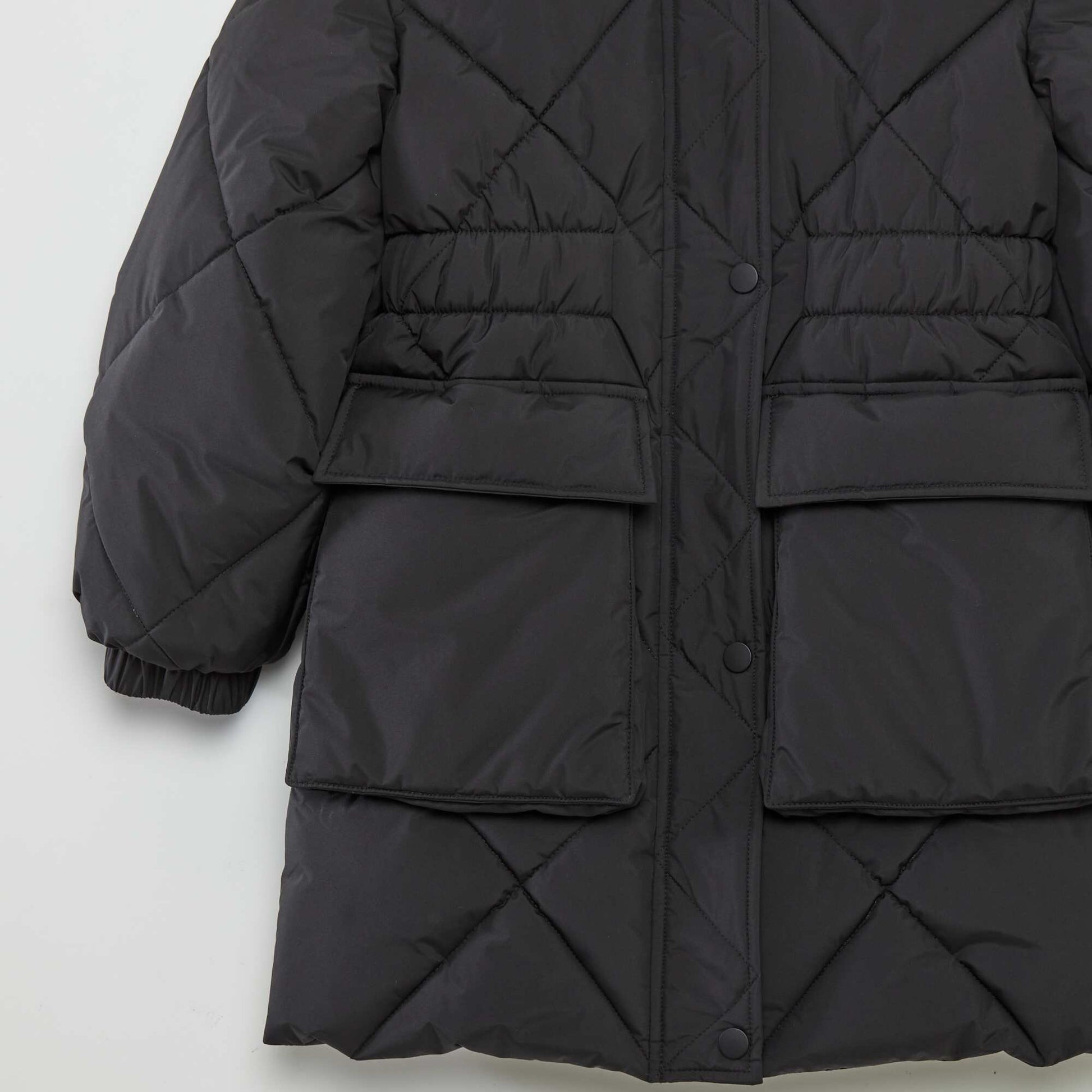 Doudoune longue doubl e polaire noir