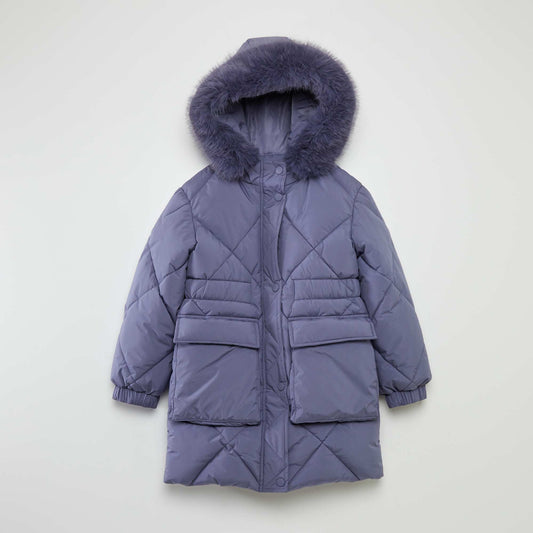 Doudoune longue doubl e polaire Violet