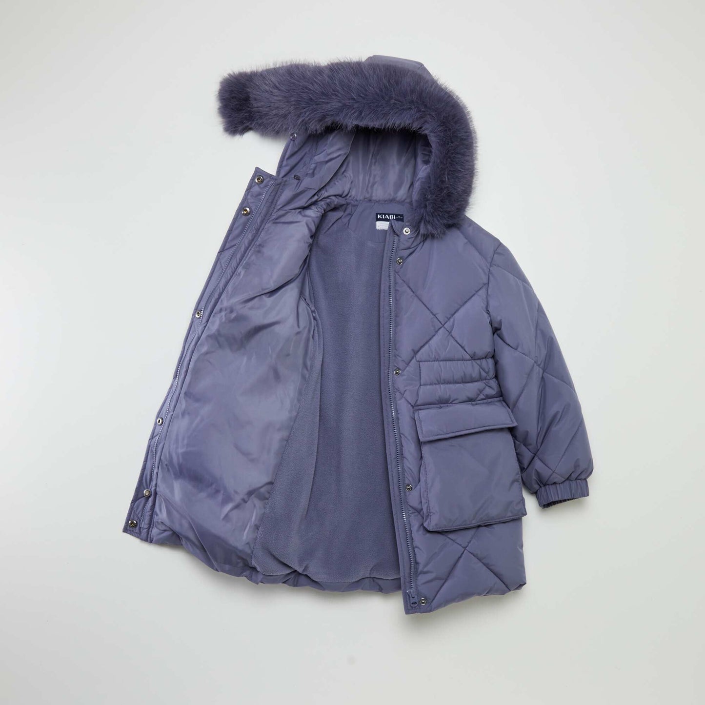 Doudoune longue doubl e polaire Violet